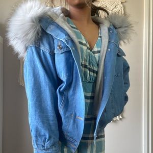 fur lined denim jacket
